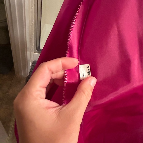 Vintage Victor Costa Size 6 Iridescent Pink Taffeta Ball Gown Dress - Picture 6 of 8